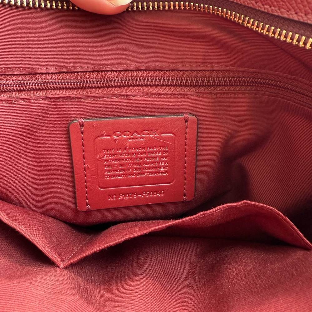 Coach Burgundy Leather Tote with Gold Hardware and matching Wallet - Picture 2 of 10